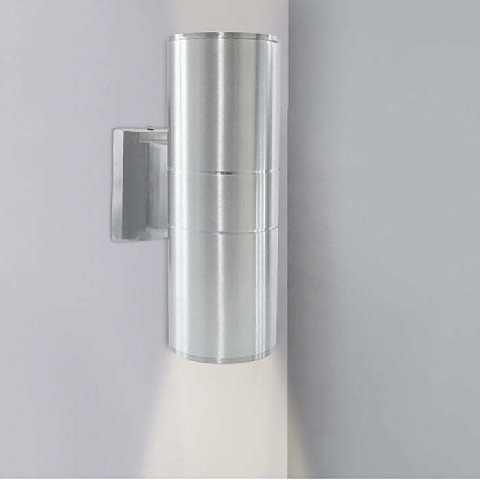 APPLIQUE DA PARETE LED LAMPADA ESTERNO DESIGN MODERNO ALLUMINIO ARGENTO SILVER