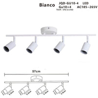 APPLIQUE 4 FARETTI SOFFITTO SOSPENSIONE PLAFFONIERA ORIENTABILI GU10 LED BIANCO*