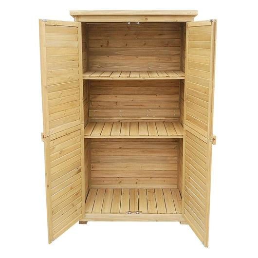 Casetta da giardino armadio ante a doghe 160 cm legno di abete tetto in bitume 16_0002170