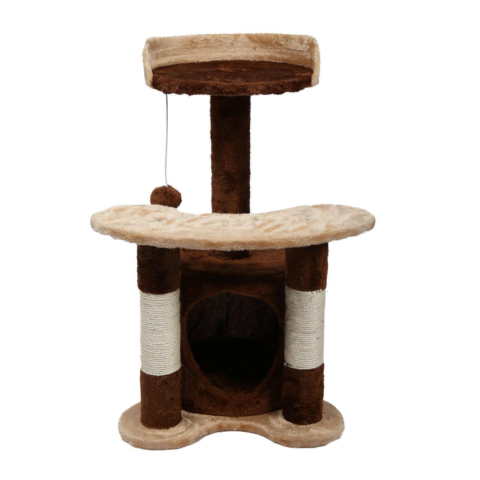 Tiragraffi per gatti altezza 65 cm con tiragraffi in corda di sisal giochi marrone/beige 16_0000011