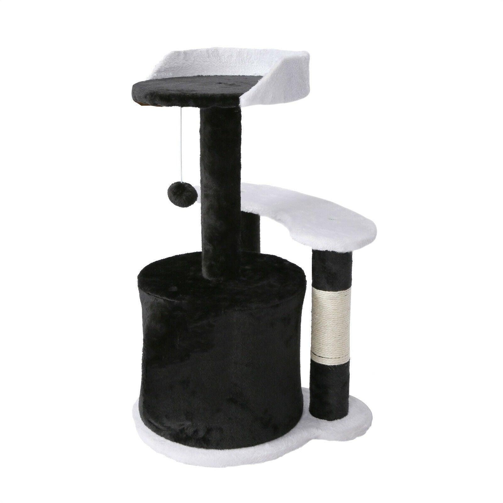 Tiragraffi per gatti altezza 65 cm con giochi tiragraffi in corda sisal nero/bianco 16_0000012