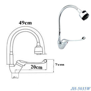 RUBINETTO LAVELLO CUCINA ALTA FLESSIBILE MISCELATORE LAVANDINO CROMATO JH-5035W
