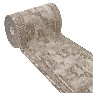 Passatoia Scala Scalinata Ingresso 67x550 Cm Bordata Tappeto Corridoio Gradini Antiscivolo Beige