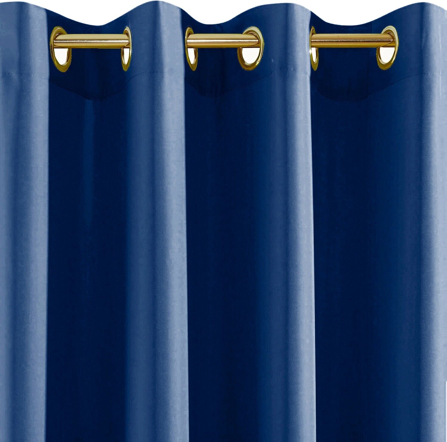 Tenda Porta Finestra 140x280 Cm Raso Sintetico 1 Pannello Coprente Occhielli Acciaio Blu