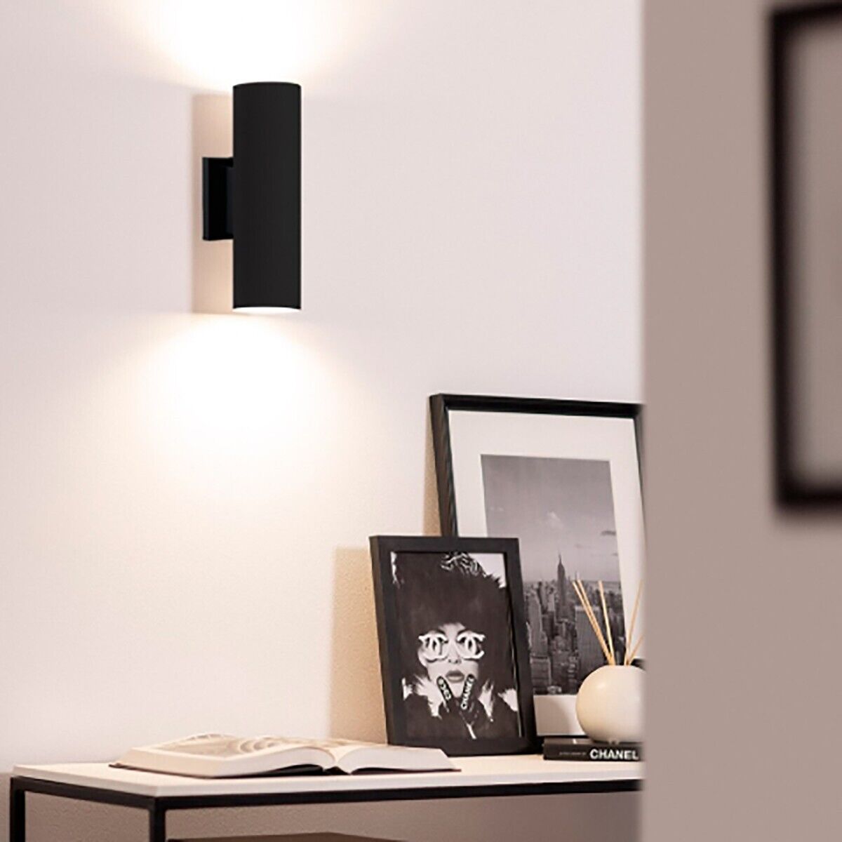 APPLIQUE DA PARETE LED LAMPADA ESTERNO DESIGN MODERNO ALLUMINIO NERO