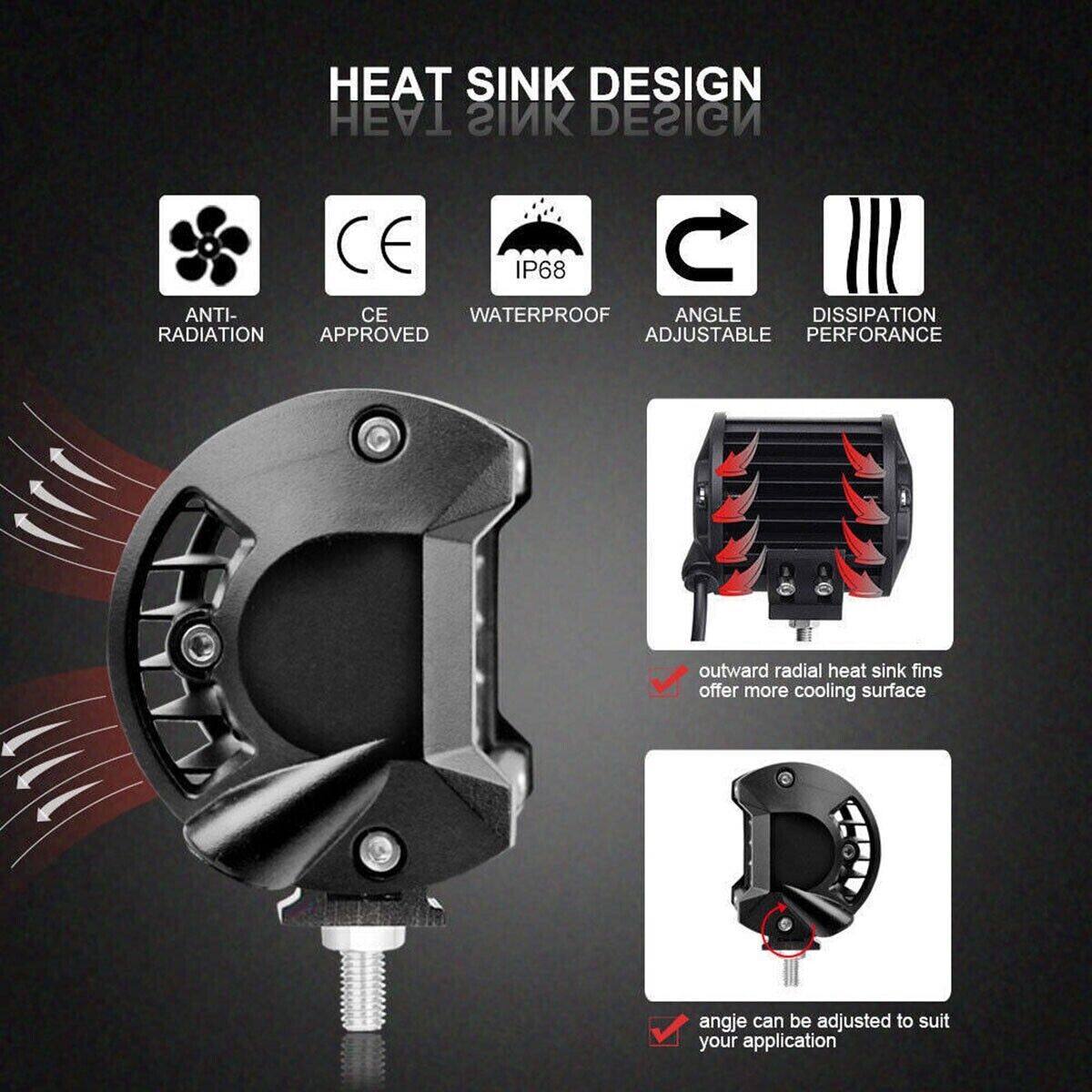 FARO SUPPLEMENTARE PROFONDITA' AUTO FUORISTRADA QUOD 12V 24 LED 72W 6000K IP68