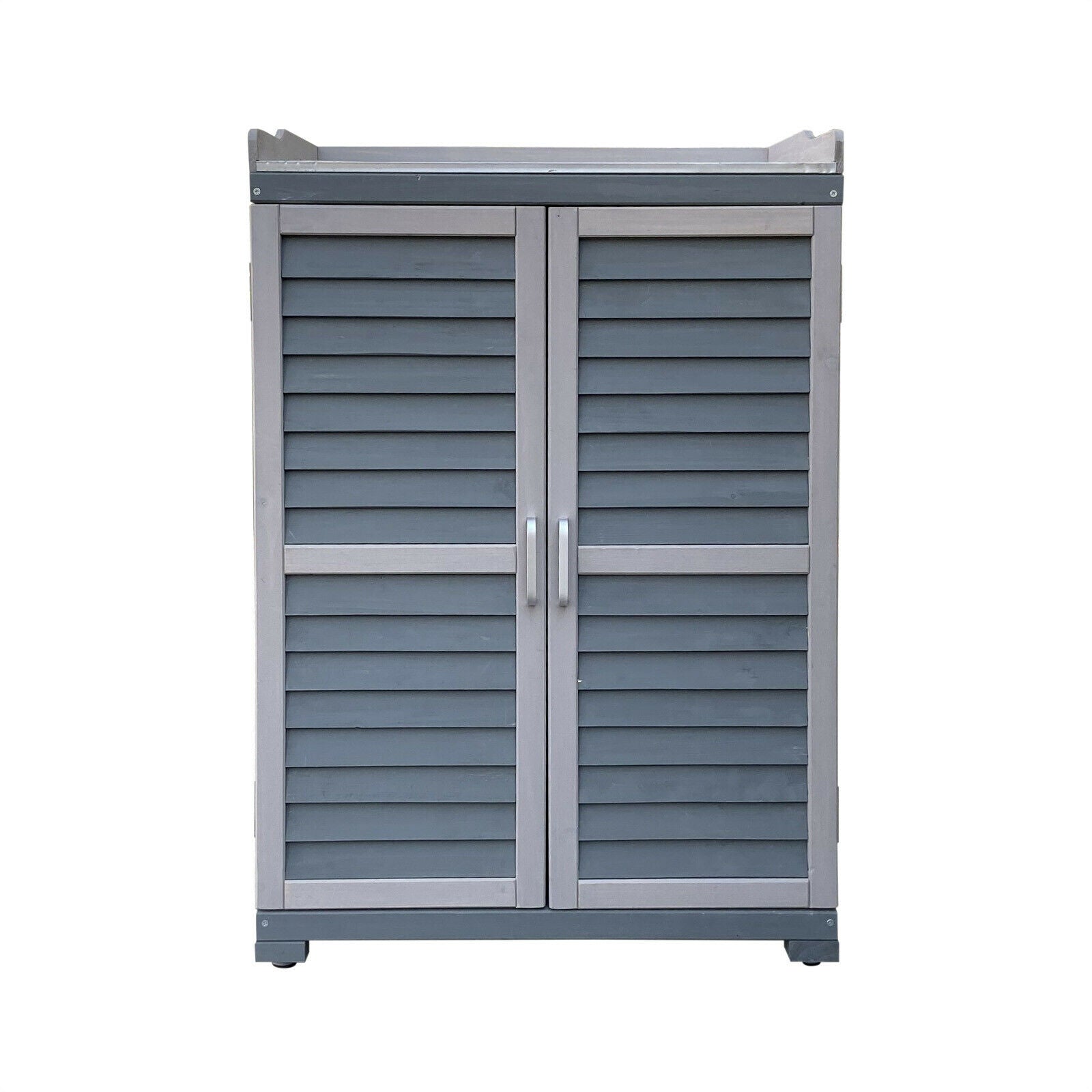 Tavolo da giardino con base e piano di lavoro 99,7 cm grigio 16_0002398