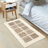 Tappeto Scendiletto Camera Bagno 65x140 cm Shaggy Puro Cotone Assorbente Antiscivolo Beige