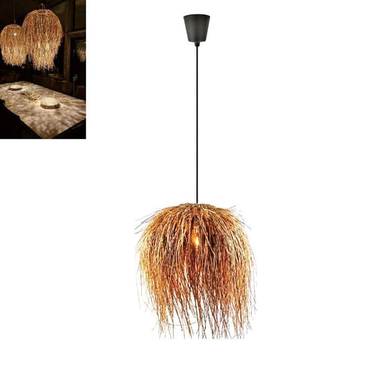 LAMPADARIO A SOSPENSIONE RATTAN NATURALE JUTA INTRECCIATO E27 SPIAGGIA ET-31385