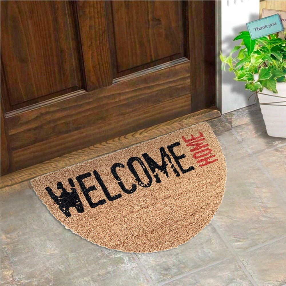 Zerbino Cocco Semiluna 38x68 Cm Moderno Antiscivolo Tappeto Ingresso Tappetino Entrata E