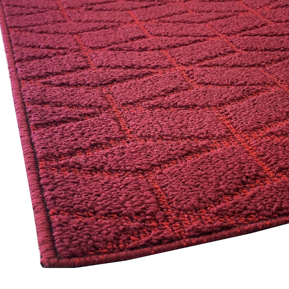 Zerbino Ingresso Interno Esterno Tessuto 3D Antiscivolo Tappeto Casa Assorbente Moderno Bordeaux
