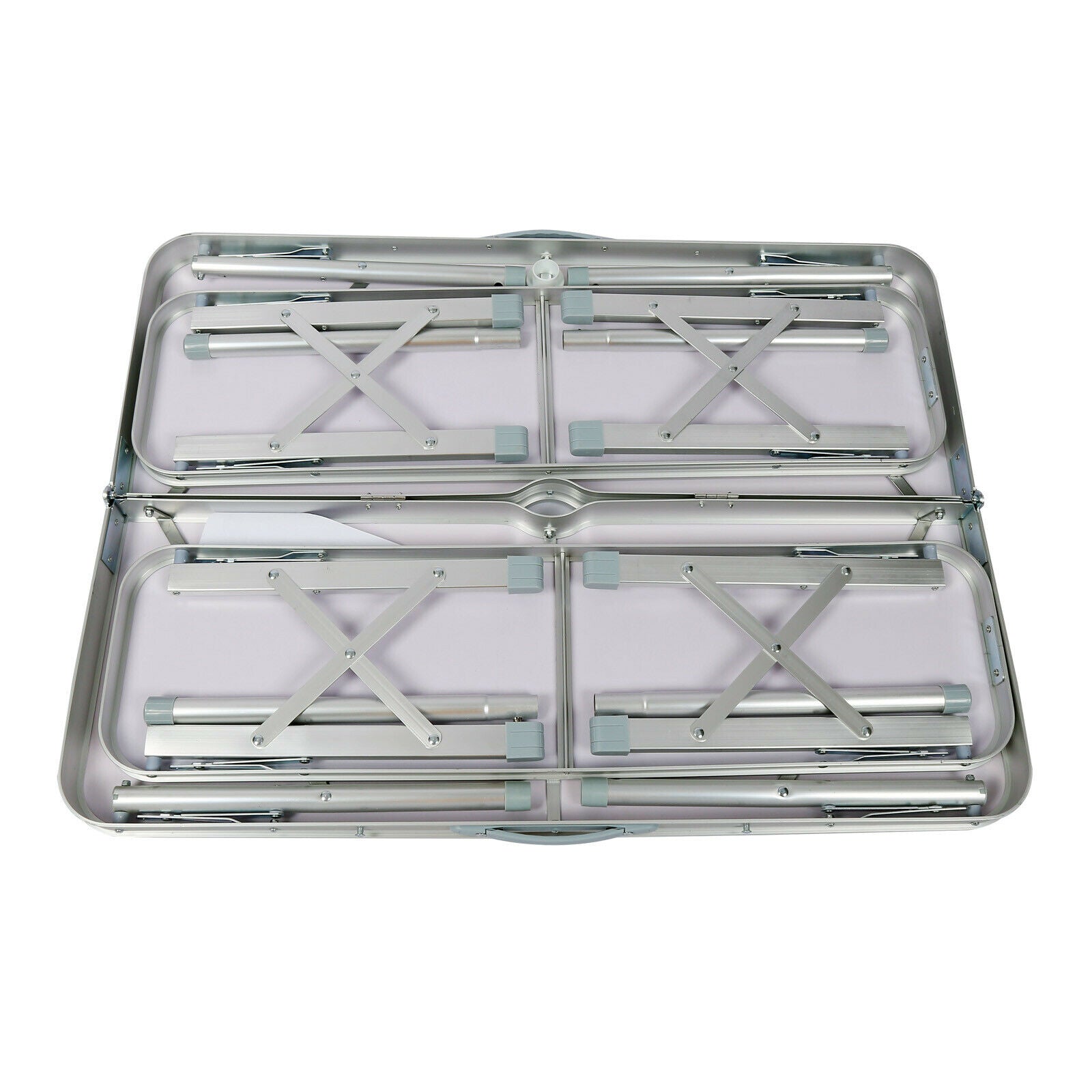 Tavolo valigia pieghevole in alluminio 2 panche tavolo da campeggio finitura 90 cm in legno barbecue party 16_0002497