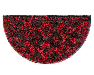 Zerbino Ingresso Semiluna Asciugapassi Assorbente Antiscivolo Morbido Made In Italy Rosso