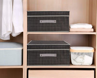 Scatola Salvaspazio Tessuto Rigida 41x35x20 cm Pieghevole Contenitore Vestiti Abiti Nero