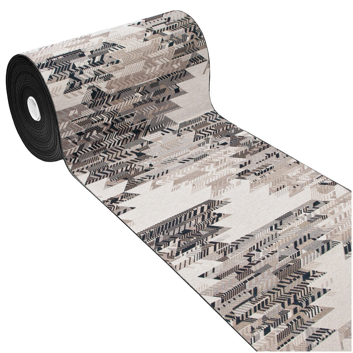 Tappeto Cucina Etnico 54x240 Cm Moderno Passatoia Antiscivolo Tessuto Gobelin Lavabile Grigio