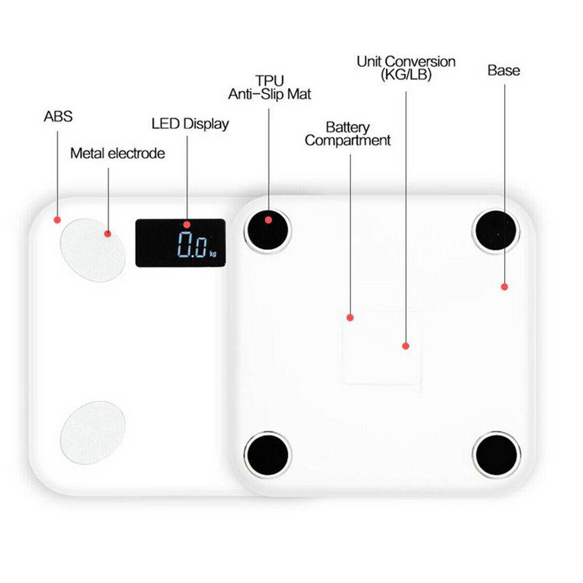 BILANCIA PESAPERSONE DIGITALE BLUETOOTH ELETTRONICA VETRO PORTATA 180 KG B24