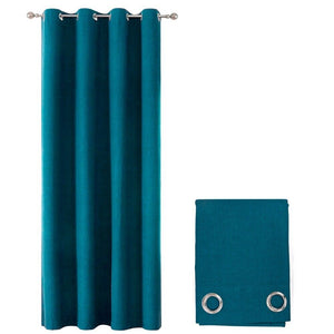 Tenda 100% Oscurante Porta Finestra 1 Pannello 140x280 Cm Isolante Termica Coprente Blu Petrolio