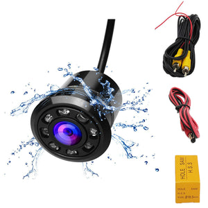 TELECAMERA 170° RETROCAMERA RETROMARCIA 8 LED A MOLLA MINI A COLORI AUTO SUV