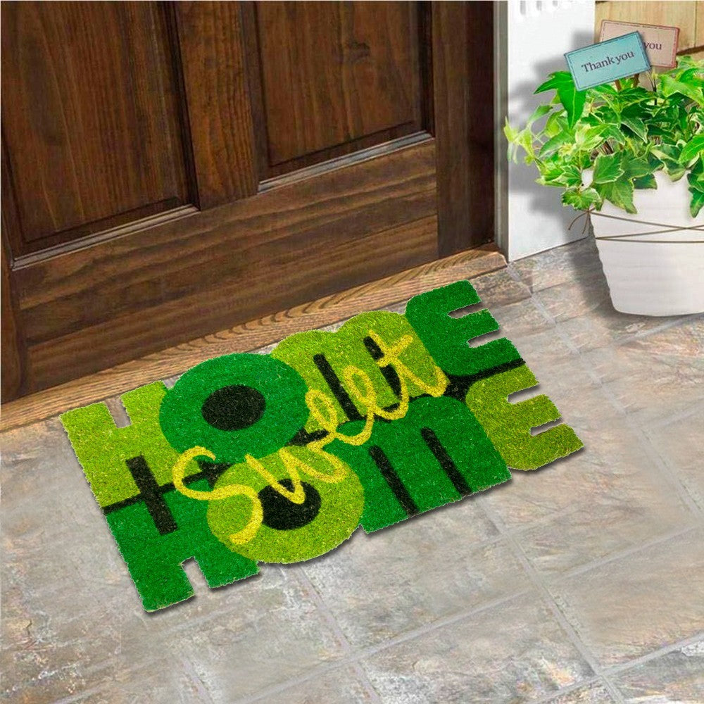 Zerbino Cocco 40x75 cm HOME Retro Gomma Antiscivolo Tappeto Moderno Porta Ingresso Entrata