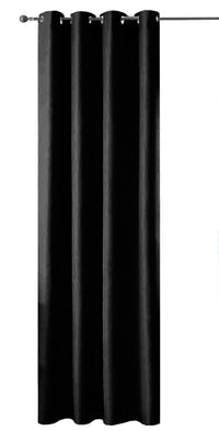 Tenda Porta Finestra 140x280 Cm Raso Sintetico 1 Pannello Coprente Occhielli Acciaio Nero