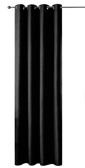 Tenda Porta Finestra 140x280 Cm Raso Sintetico 1 Pannello Coprente Occhielli Acciaio Nero