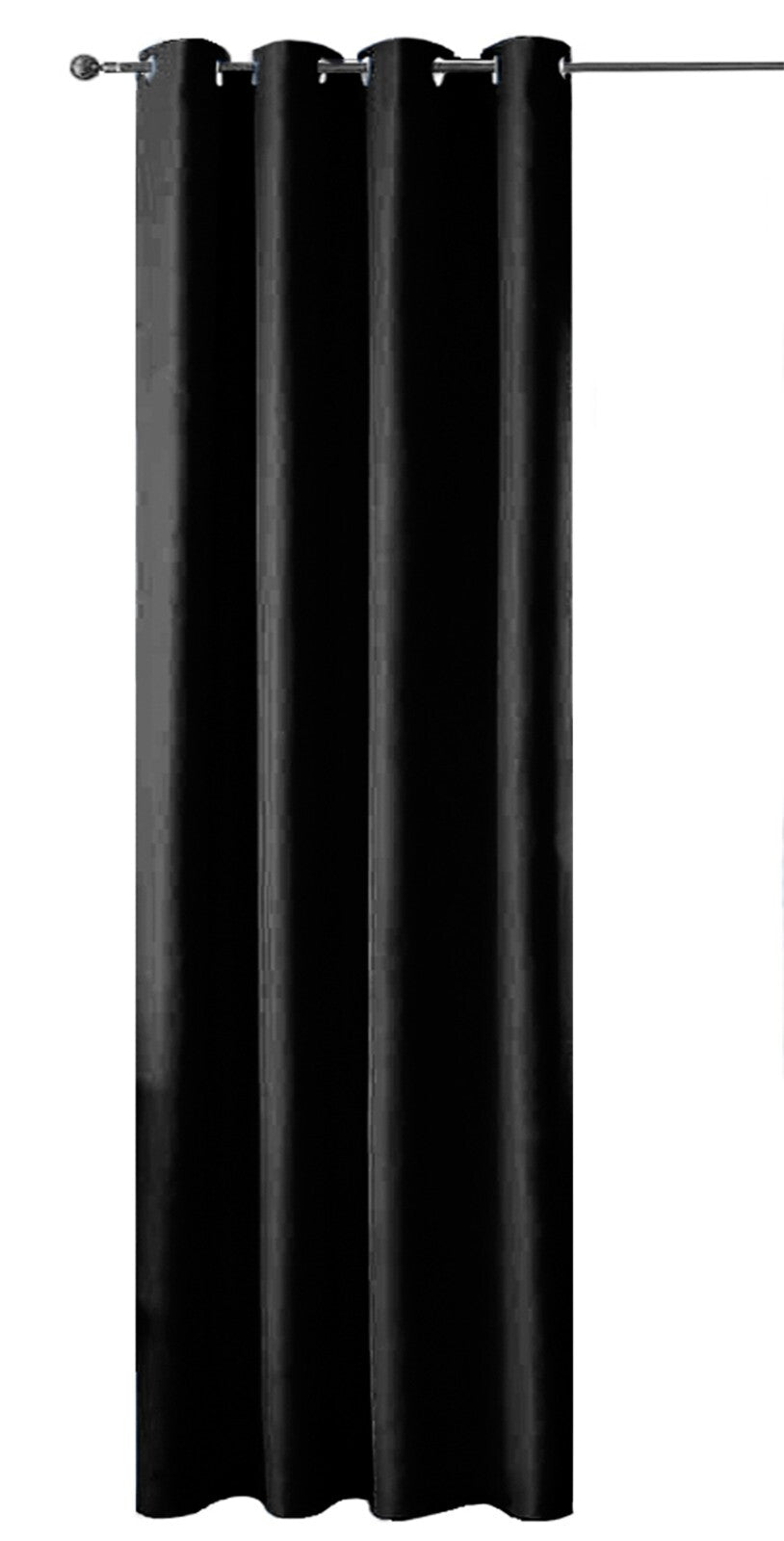 Tenda Porta Finestra 140x280 Cm Raso Sintetico 1 Pannello Coprente Occhielli Acciaio Nero