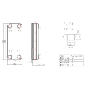 Scambiatore termico Hrale in acciaio inox 40 piastre max. Acqua solare 230 kw 16_0000837