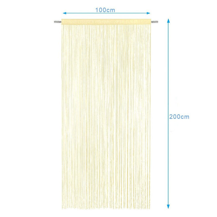 Tenda a Fili Elegante Per Porte Finestre Pannello 100x200 Cm Divisorio Camere Stanze Ambienti Oro