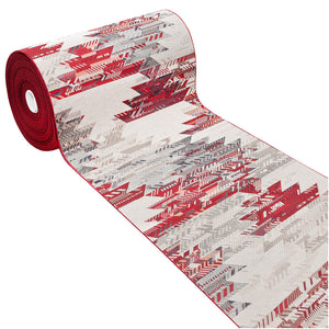 Tappeto Cucina Etnico 54x40 Cm Moderno Passatoia Antiscivolo Tessuto Gobelin Lavabile Bordeaux