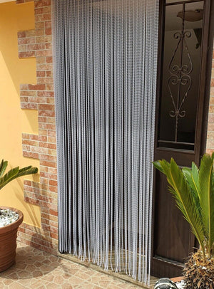 Tenda Antimosche Filo Intrecciato Gomma PVC Moschiera Finestra Porta Ingresso Trasparente - 100x220 Cm 