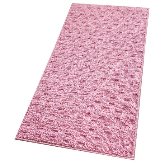 Tappeto Bagno Morbido Assorbente Antiscivolo 3D Intrecciato Scendiletto Lavabile 45x75 Cm Rosa