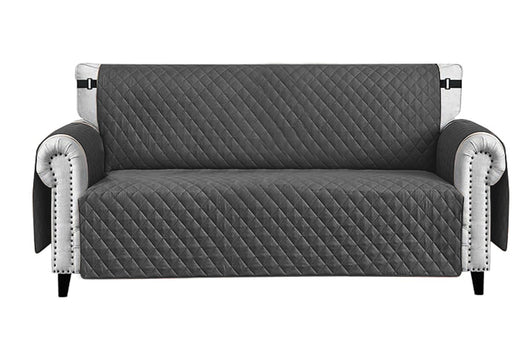 Copridivano Impermeabile Tasche Laterali Proteggi Divano Antimacchia Antiscivolo 2 Posti Antracite