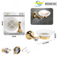 PORTA SAPONETTA SAPONE SUPPORTO ARREDO BAGNO CASA DORATO ORO PORTASAPONE DGO-102