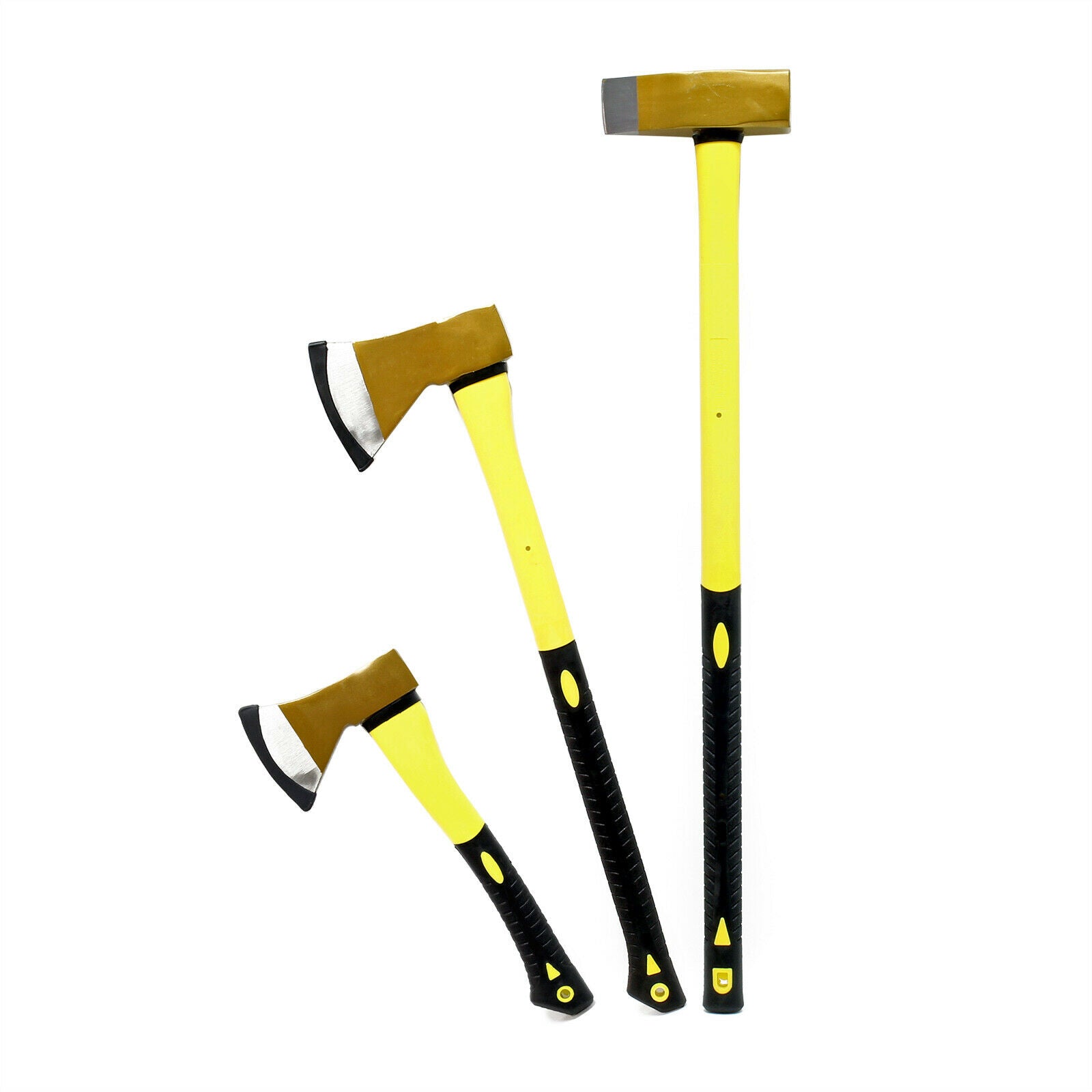 Set di 3 asce composto da un'ascia da spacco e un martello da spacco giallo e nero 16_0002715
