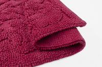 Tappeto Morbido Cotone 53x110 cm Scendiletto Bagno Camera Assorbente Antiscivolo Bordeaux
