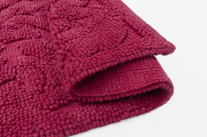 Tappeto Morbido Cotone 53x110 cm Scendiletto Bagno Camera Assorbente Antiscivolo Bordeaux