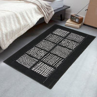 Tappeto Scendiletto Camera Bagno 65x140 cm Shaggy Puro Cotone Assorbente Antiscivolo Nero