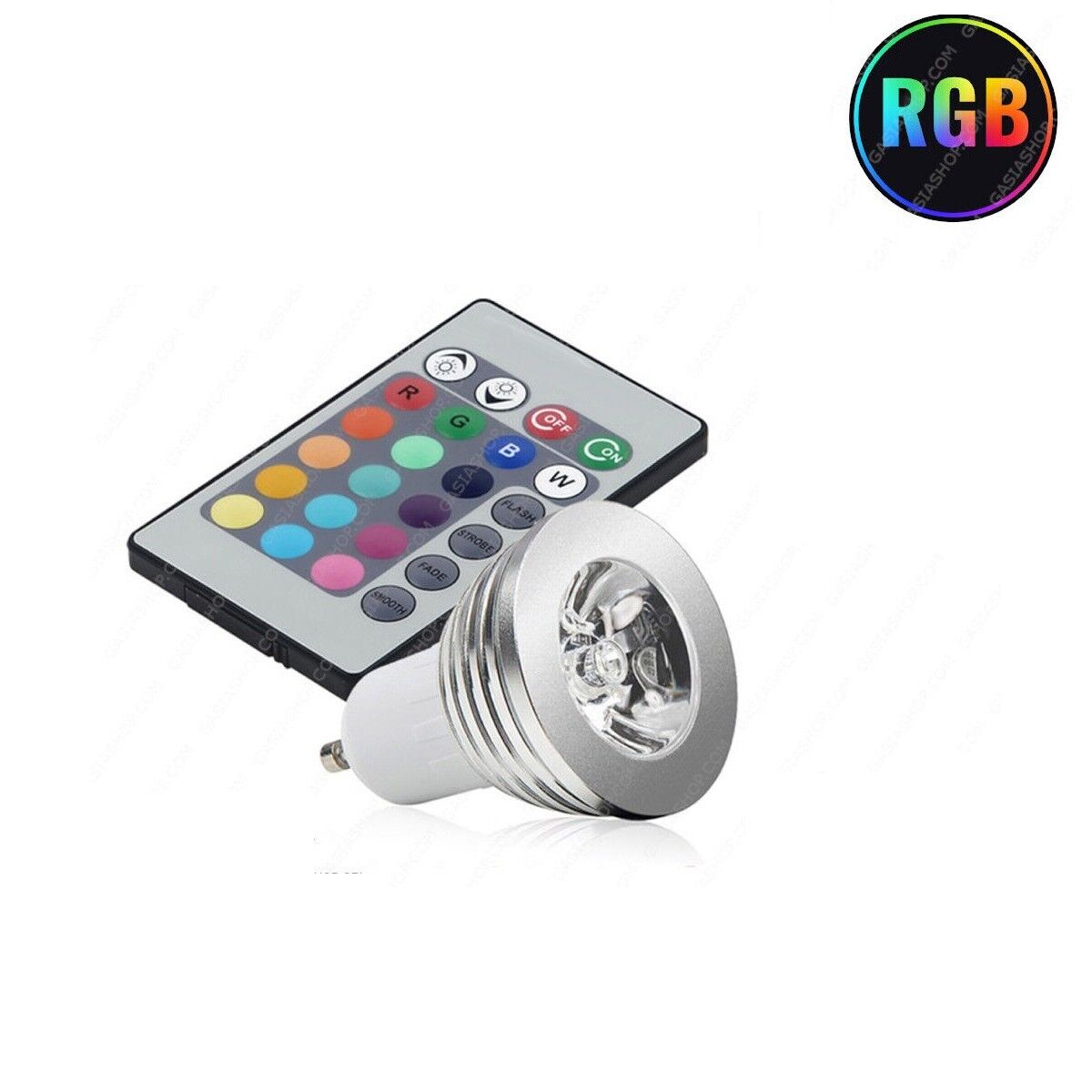 FARETTO LED LUCE RGB GU10 LAMPADINA 5W MULTICOLORE PROGRAMMABILE TELECOMANDO