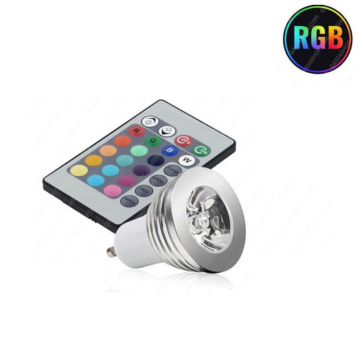 FARETTO LED LUCE RGB GU10 LAMPADINA 5W MULTICOLORE PROGRAMMABILE TELECOMANDO