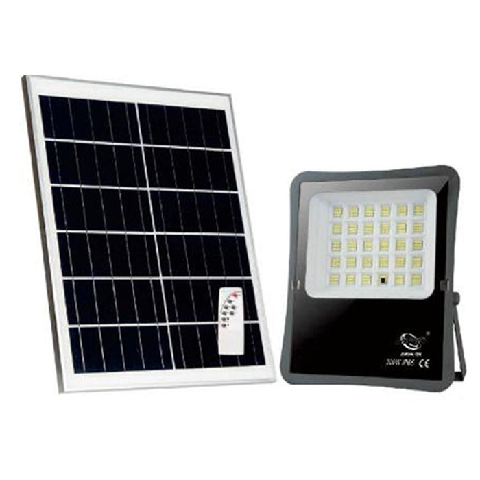 FARO LED FARETTO ALTA LUMINOSITA' PANNELLO SOLARE CREPUSCOLARE TELECOMANDO 300W