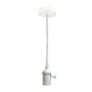PORTALAMPADA LAMPADARIO SOSPENSIONE SOFFITTO PENDENTE VINTAGE 2MT BIANCO