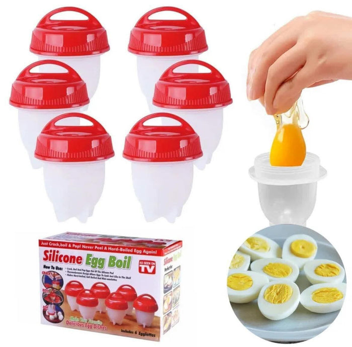Bollitore per 6 Uova Cuoci Uova In Silicone Sode Sgusciate in Camicia Egg Boil