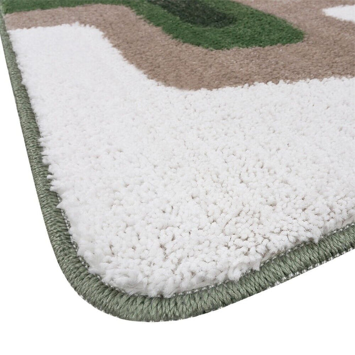 Tappeto Bagno 50x110 Cm Doccia Scendiletto Pelo Raso Morbido Assorbente Antiscivolo Lavabile Verde