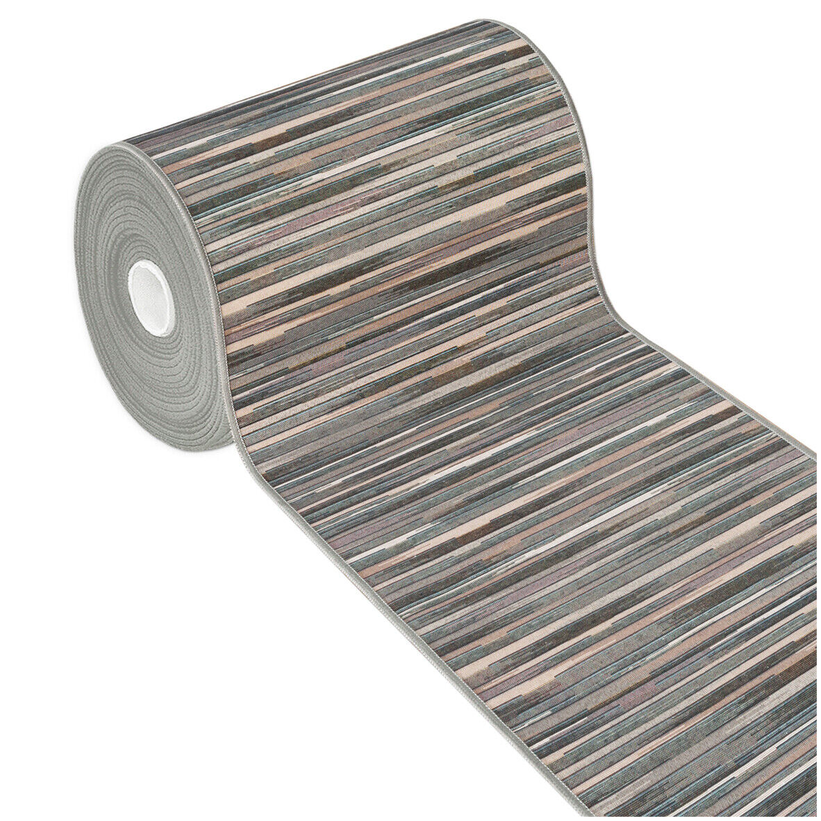 Tappeto Cucina Bordato Tessitura Piatta Bagno Camera Corridoio Stile Bamboo Grigio 52x190 cm