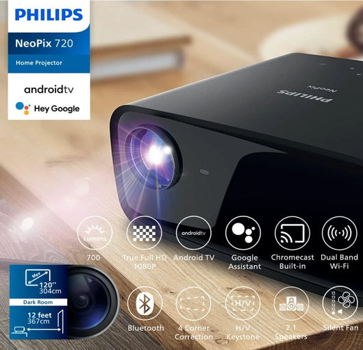 Philips NeoPix 720. Proiettore True Full HD. TV Android. Chromecast Integrato