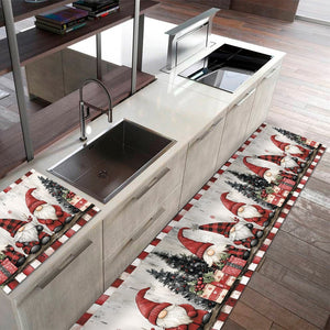 Tappeto Cucina Natale Antimacchia 51x100 cm Gnomi Passatoia Natalizia Antiscivolo Lavabile