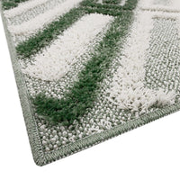 Tappeto Bagno Moderno Parure Set 3 Pezzi Soffice Shaggy Assorbente Antiscivolo Lavabile Verde