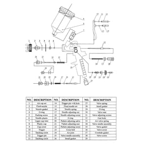 Pistola per verniciatura HVLP con ugello 0,8/0,5mm 16_0000635