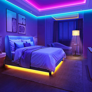 STRISCIA LED ADESIVA 5MT LED SMD 5050 RGB MULTICOLOR SMART APP TELECOMANDO