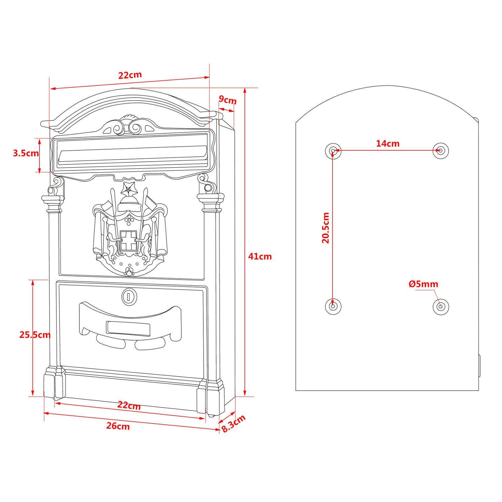 Cassetta postale dal design antico bianca da parete 16_0000061